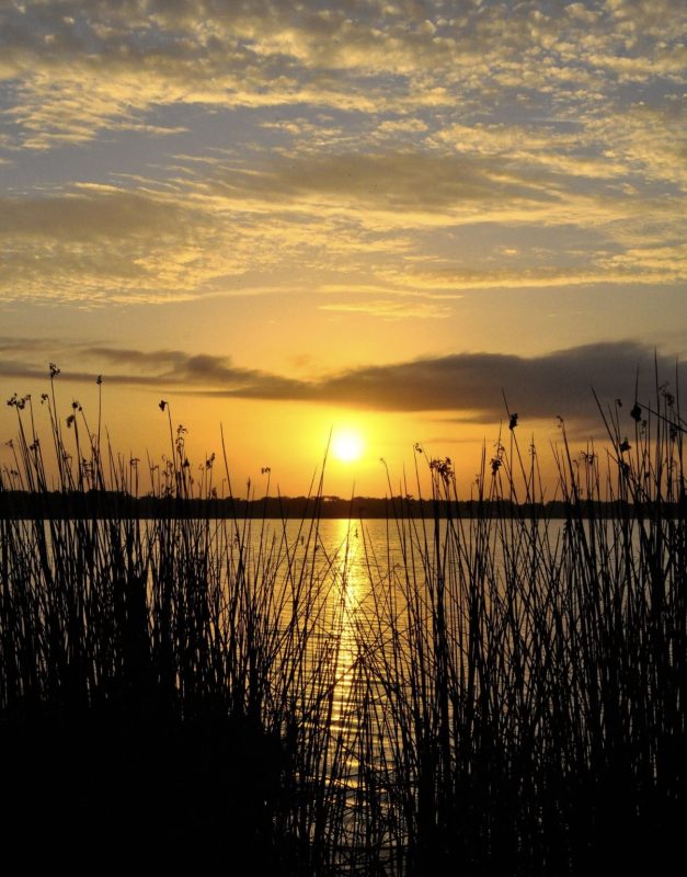 Sunset Reflecting on St John's River in Putnam County Florida